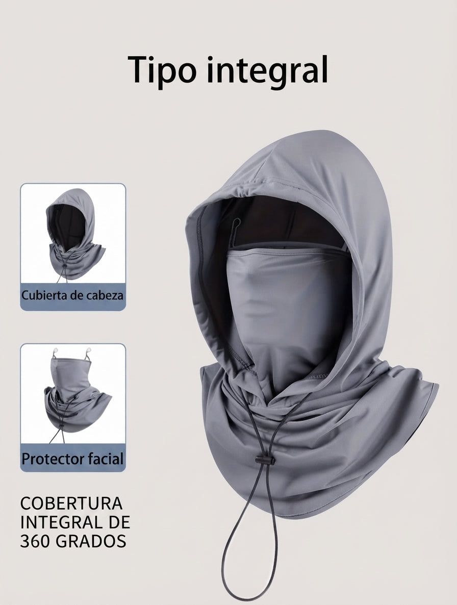 Pasamontañas 3 en 1 con Protección Solar UV | Gorro y Protector Facial de Seda de Hielo para Ciclismo y Aire Libre