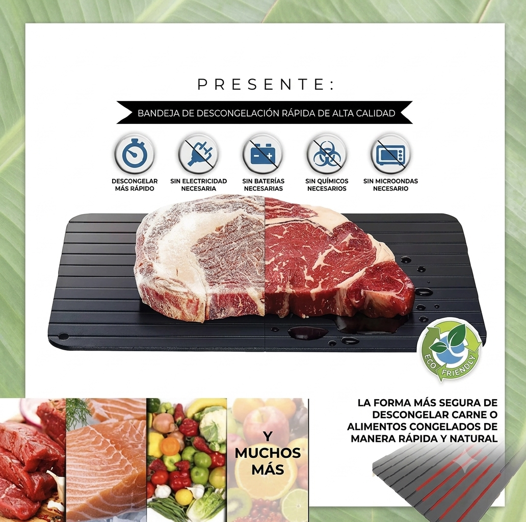 Bandeja Descongeladora de Aluminio: Preparación Rápida y Natural