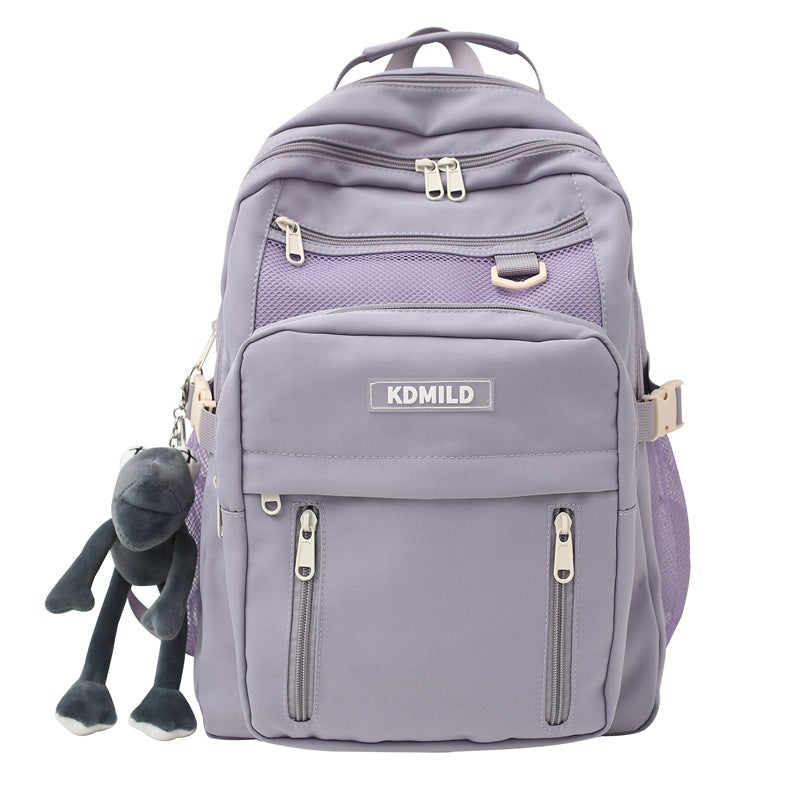 Nylon Backpack for Students School Bag High Capacity Waterproof Zippers Backpack