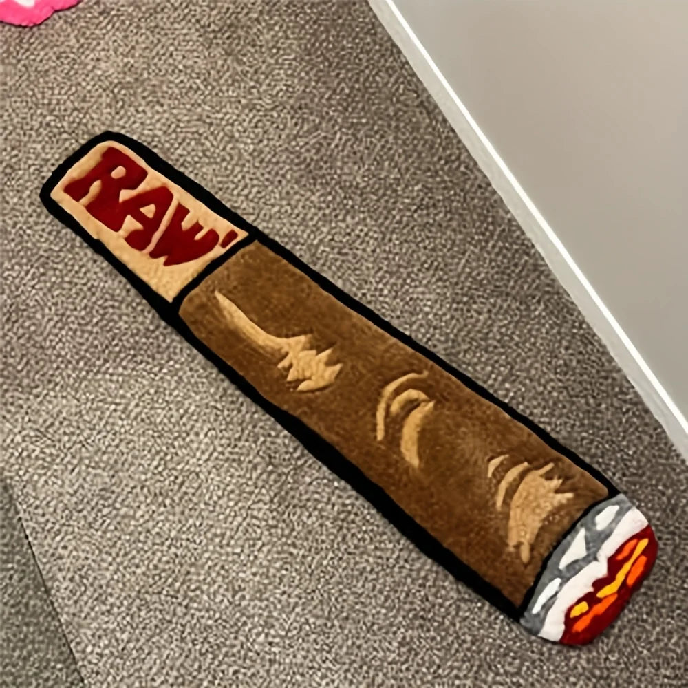 Modern Cigarette Shaped Floor Mat Living Room Bedroom Resting Area Soft and Machine Washable Home Decoration