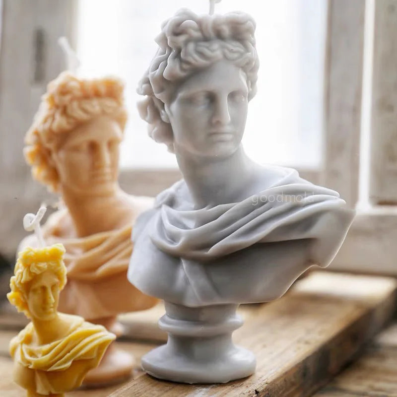 Renaissance Apollo Sculpture Candle Mold Big Size Headless Venus Goddess Silicone Mold Home Decor Luxury Candle Wax Mould