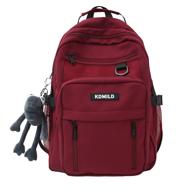Nylon Backpack for Students School Bag High Capacity Waterproof Zippers Backpack