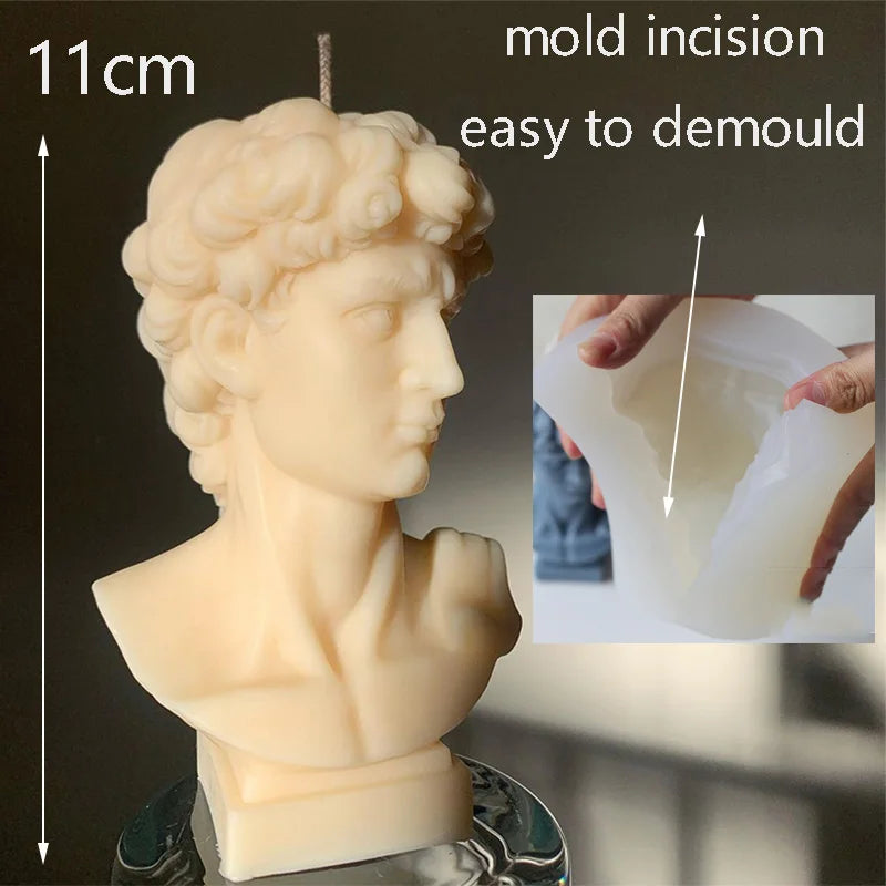 Renaissance Apollo Sculpture Candle Mold Big Size Headless Venus Goddess Silicone Mold Home Decor Luxury Candle Wax Mould