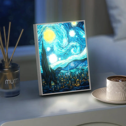 Van Gogh Starry Night Night Light - Artistic LED Room Decor Lamp, Lampara De Noche for Bedroom/Living Room