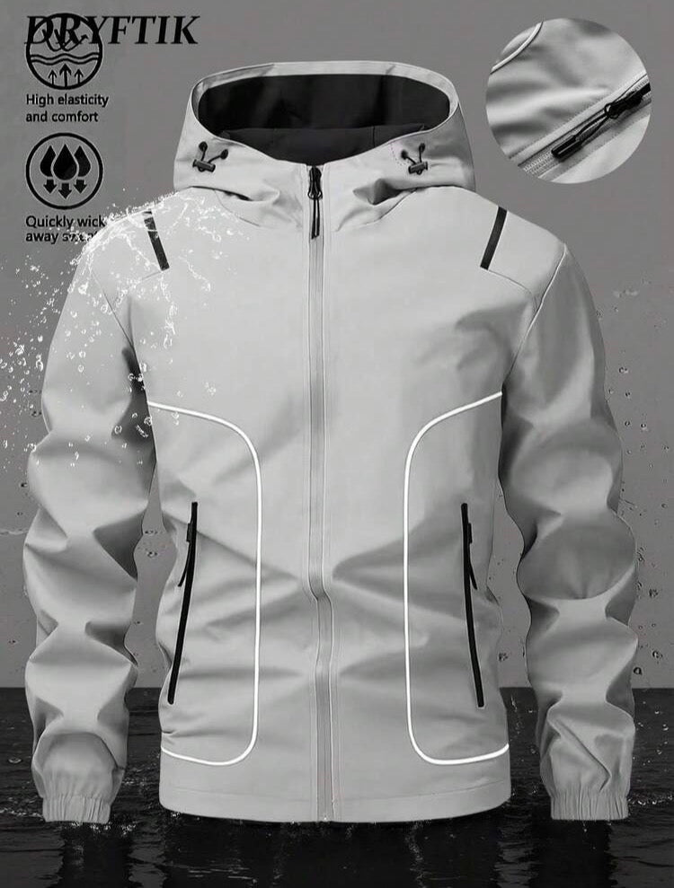 Chaqueta deportiva trekking antiagua con bandas reflectantes