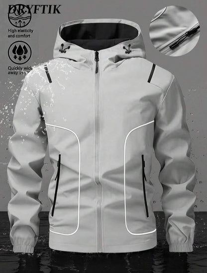 Chaqueta deportiva trekking antiagua con bandas reflectantes