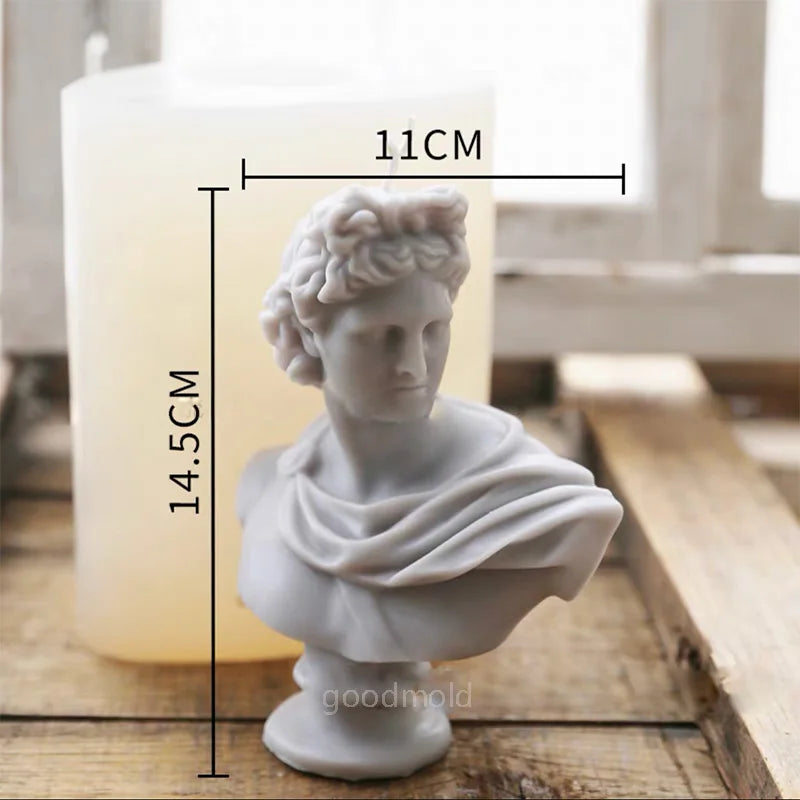 Renaissance Apollo Sculpture Candle Mold Big Size Headless Venus Goddess Silicone Mold Home Decor Luxury Candle Wax Mould