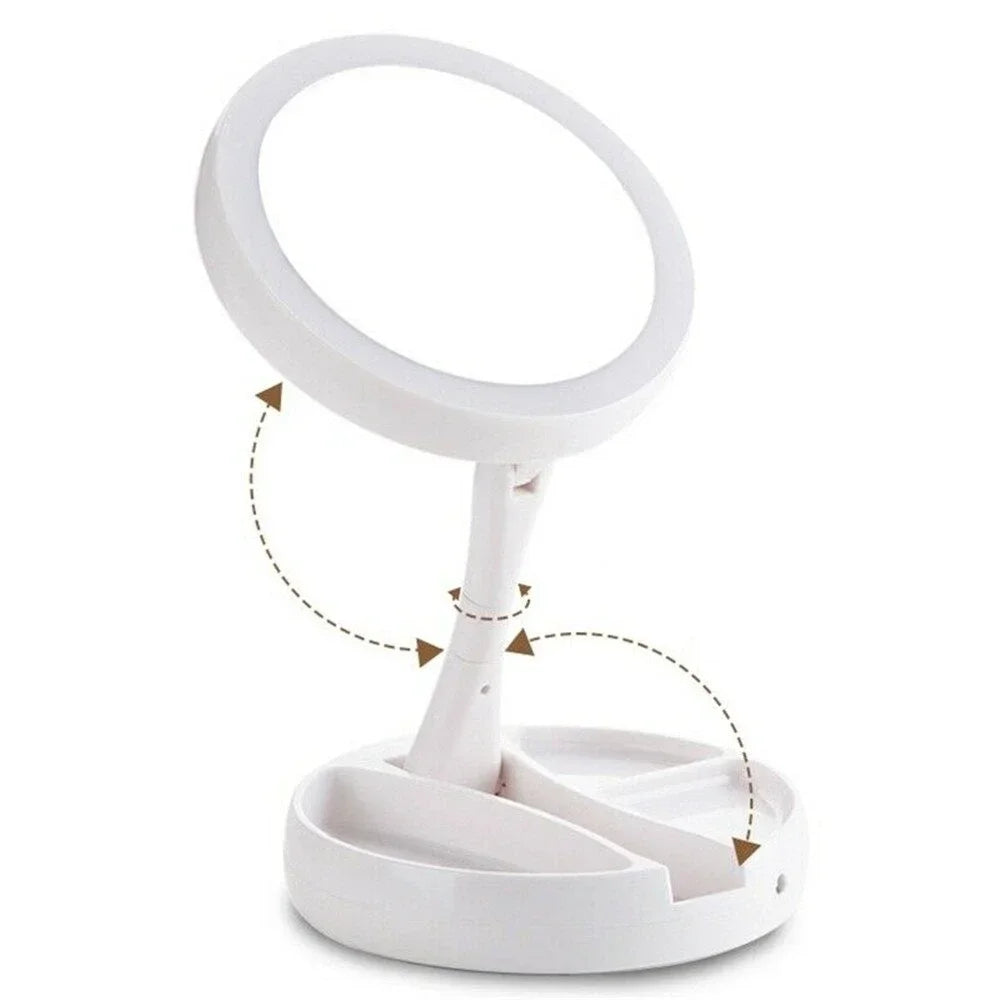 10X LED Illuminated Makeup Mirror with Bright Light Espelho Luz Led Iluminador