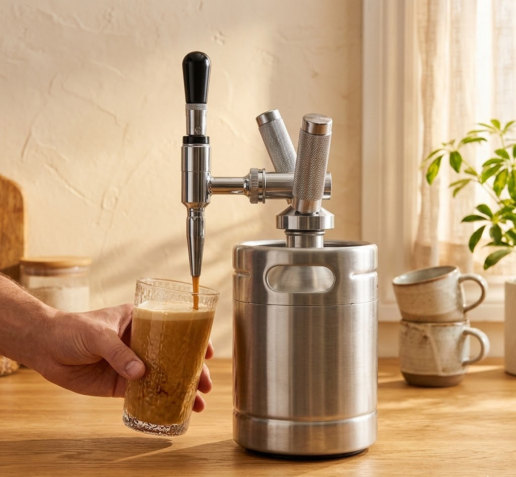 Cafetera Nitro Cold Brew Profesional – Barril de Acero Inoxidable para Café Artesanal