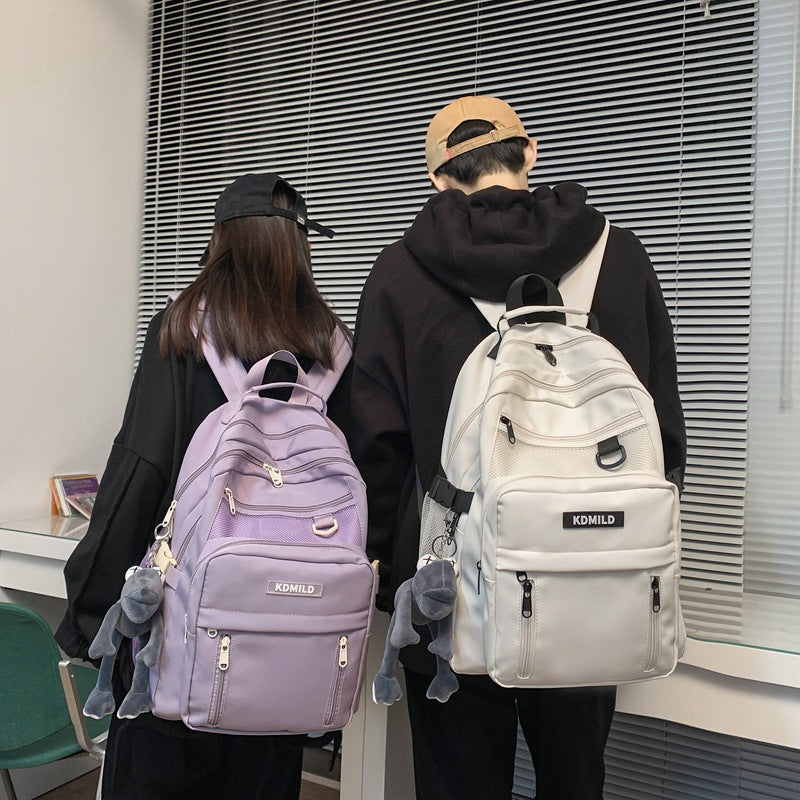 Nylon Backpack for Students School Bag High Capacity Waterproof Zippers Backpack