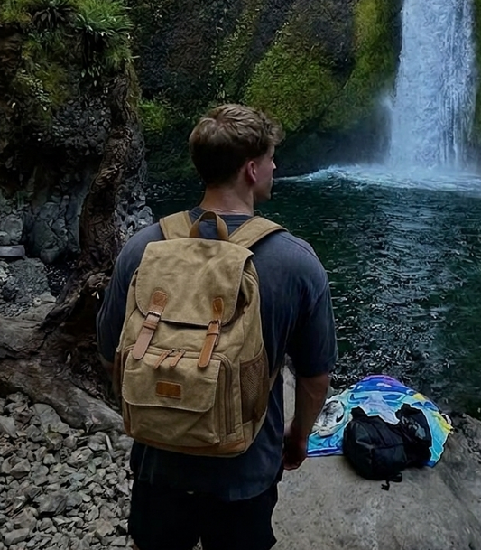 Vintage Canvas Camera Backpack – Water-Resistant Photography Bag