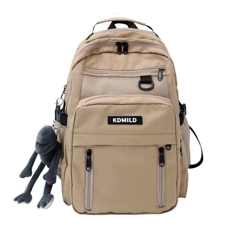 Nylon Backpack for Students School Bag High Capacity Waterproof Zippers Backpack