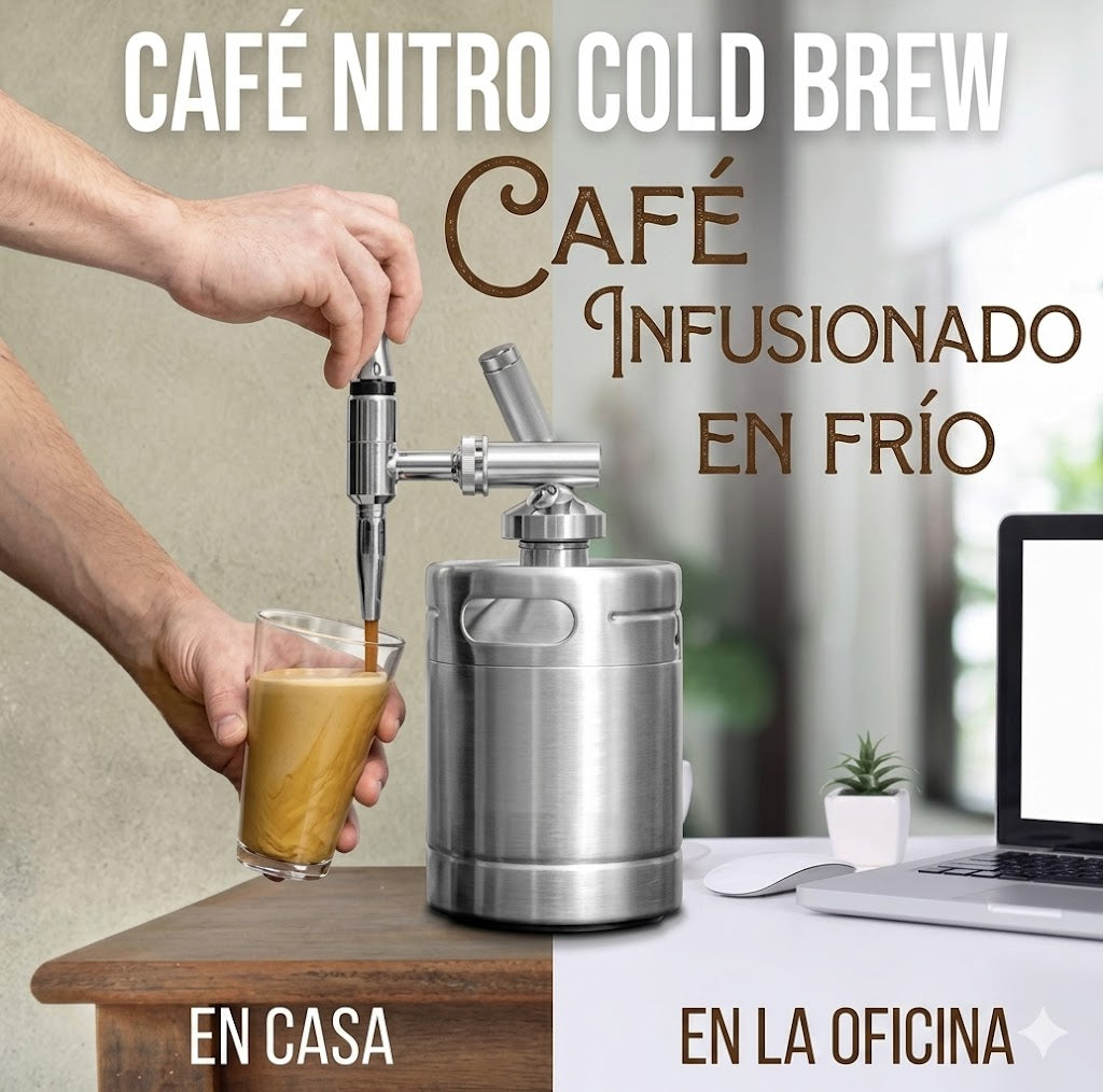 Cafetera Nitro Cold Brew Profesional – Barril de Acero Inoxidable para Café Artesanal
