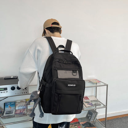 Nylon Backpack for Students School Bag High Capacity Waterproof Zippers Backpack