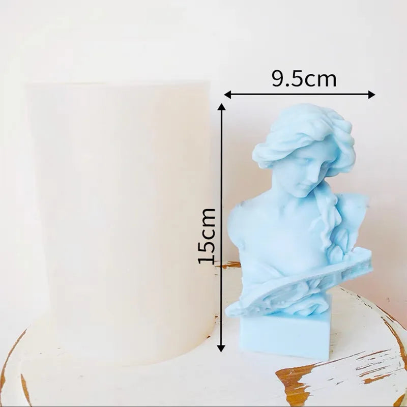 Renaissance Apollo Sculpture Candle Mold Big Size Headless Venus Goddess Silicone Mold Home Decor Luxury Candle Wax Mould