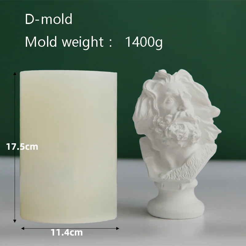 Renaissance Apollo Sculpture Candle Mold Big Size Headless Venus Goddess Silicone Mold Home Decor Luxury Candle Wax Mould