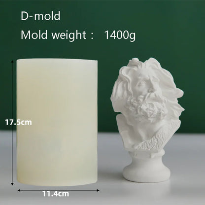 Renaissance Apollo Sculpture Candle Mold Big Size Headless Venus Goddess Silicone Mold Home Decor Luxury Candle Wax Mould