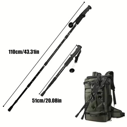 Bastón de Trekking Telescópico y Ligero de Aluminio | Altura Ajustable y Antideslizante para Senderismo y Montaña