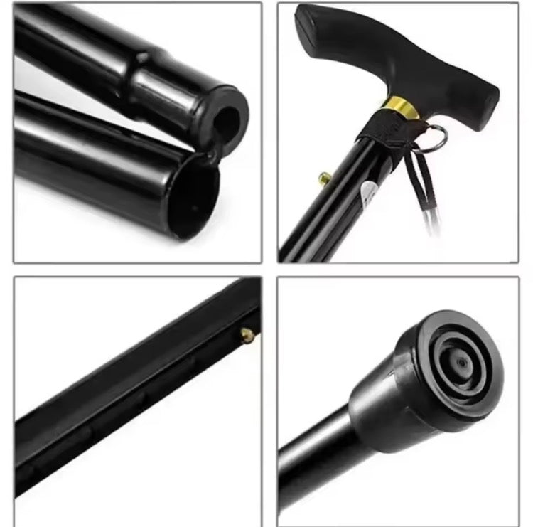 Bastón plegable ligero, bastón portátil de apoyo para caminar, ideal para senderismo al aire libre y apoyo diario para personas mayores