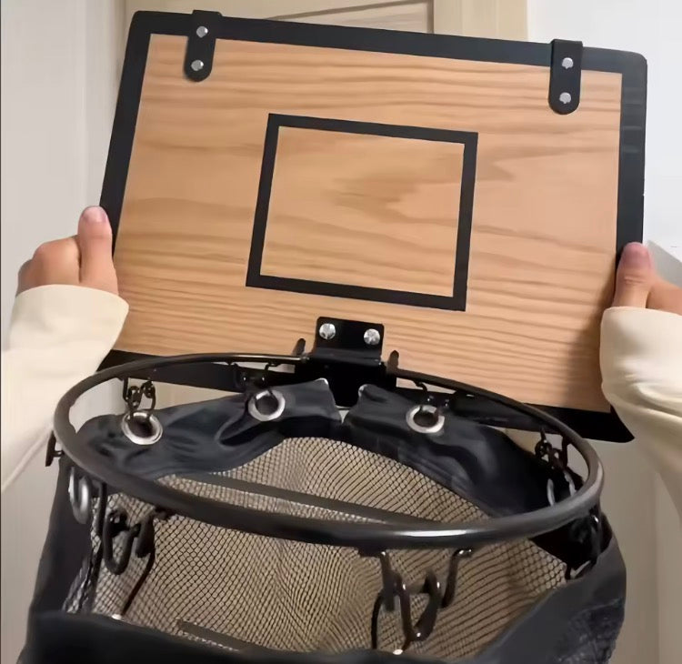 Cesto de Ropa Sucia Colgante con Diseño de Canasta de Básquetbol para Puerta