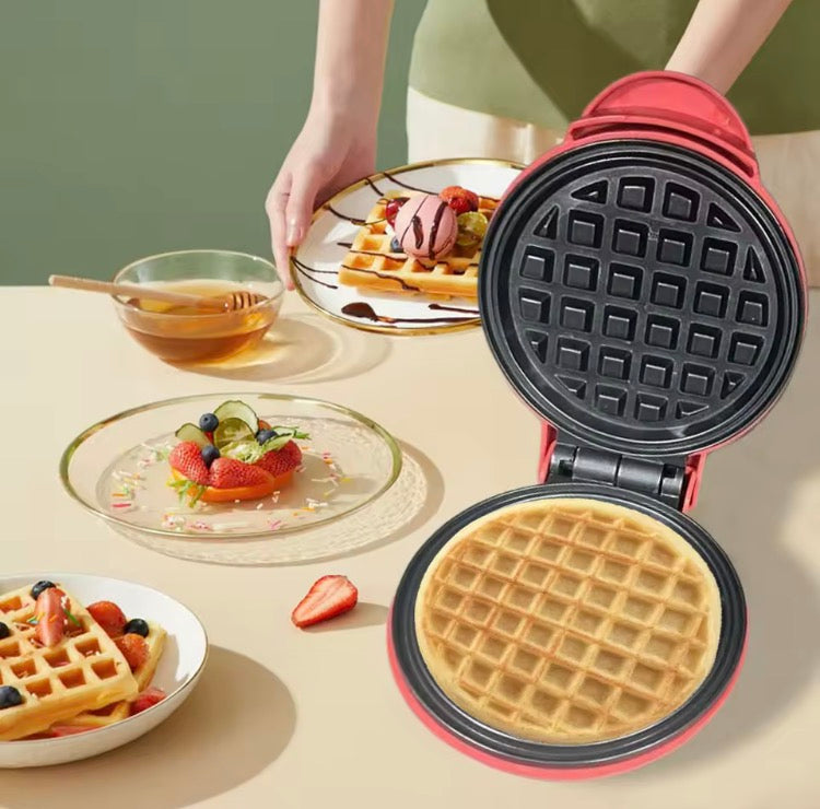 Mini Waflera Eléctrica Antiadherente de 350W para Desayunos y Snacks
