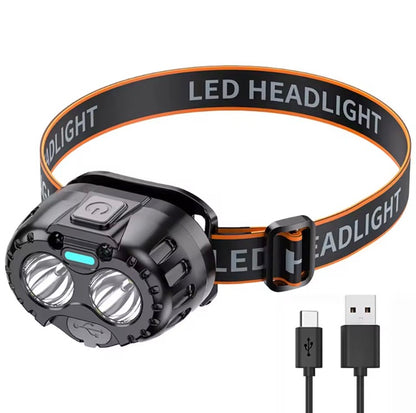 Linterna Frontal LED Recargable e Impermeable para Camping, Senderismo y Actividades al Aire Libre