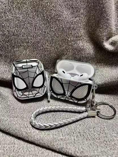 Funda de Protección Spider-Man Plateada con Llavero para AirPods