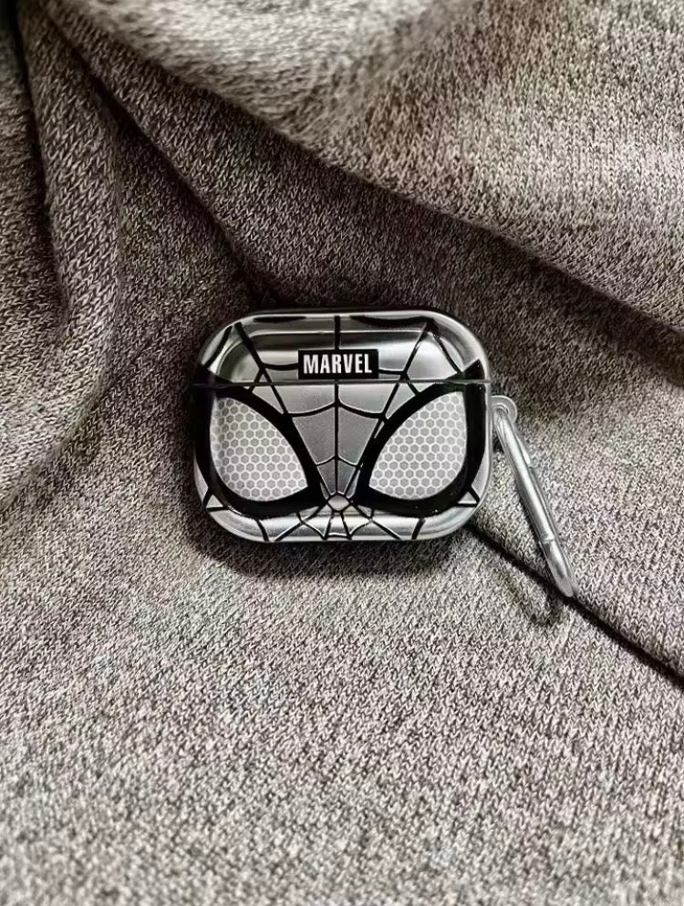 Funda de Protección Spider-Man Plateada con Llavero para AirPods