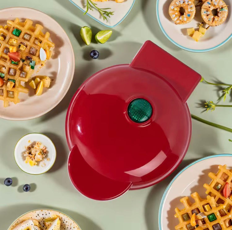 Mini Waflera Eléctrica Antiadherente de 350W para Desayunos y Snacks