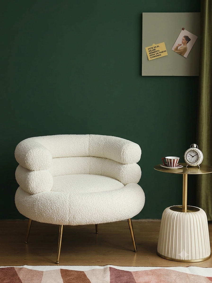 Sillón de Acento Estilo Bouclé – Butaca Elegante para Espacios Modernos