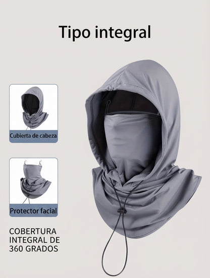 Pasamontañas 3 en 1 con Protección Solar UV | Gorro y Protector Facial de Seda de Hielo para Ciclismo y Aire Libre