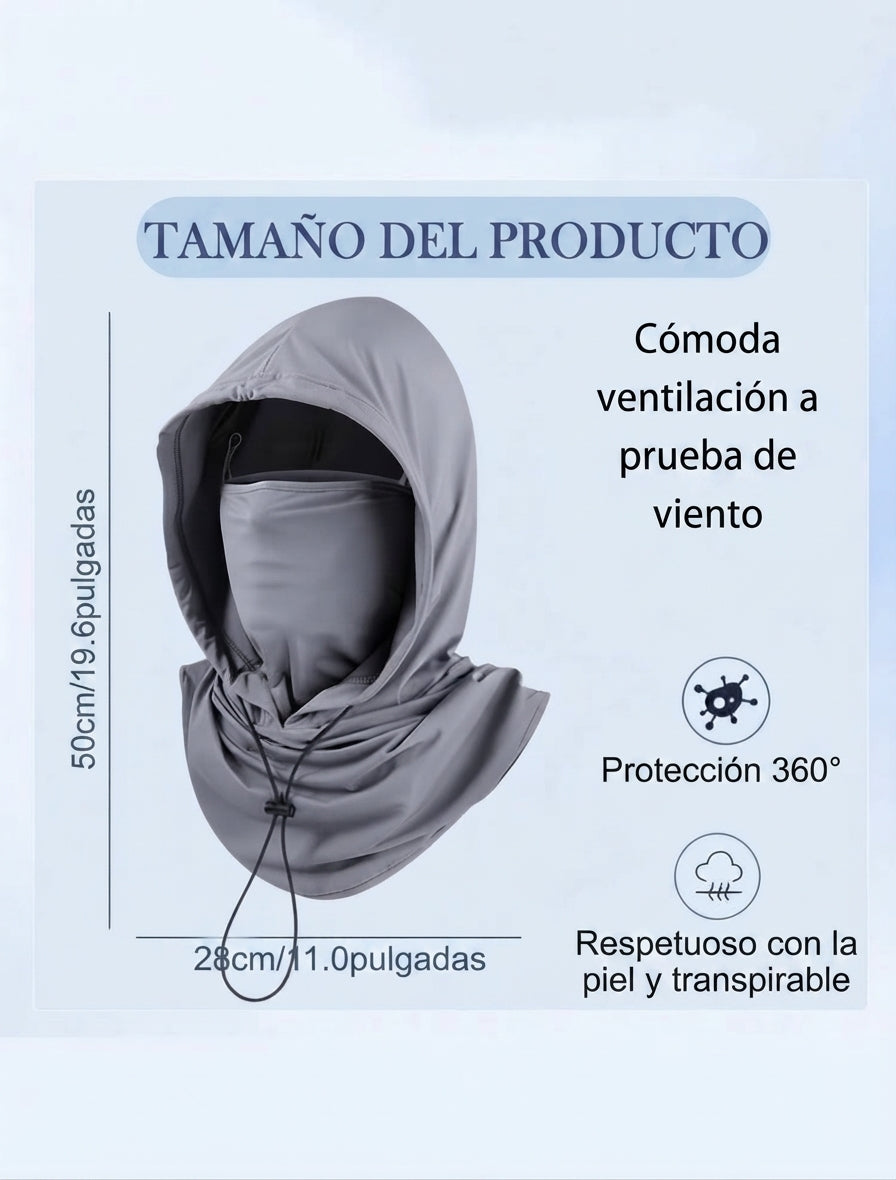 Pasamontañas 3 en 1 con Protección Solar UV | Gorro y Protector Facial de Seda de Hielo para Ciclismo y Aire Libre