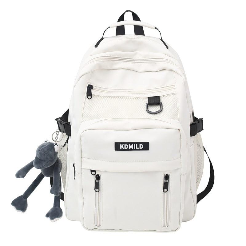 Nylon Backpack for Students School Bag High Capacity Waterproof Zippers Backpack