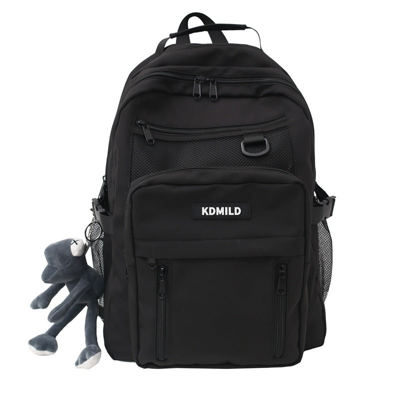 Nylon Backpack for Students School Bag High Capacity Waterproof Zippers Backpack