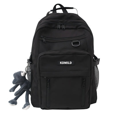 Nylon Backpack for Students School Bag High Capacity Waterproof Zippers Backpack