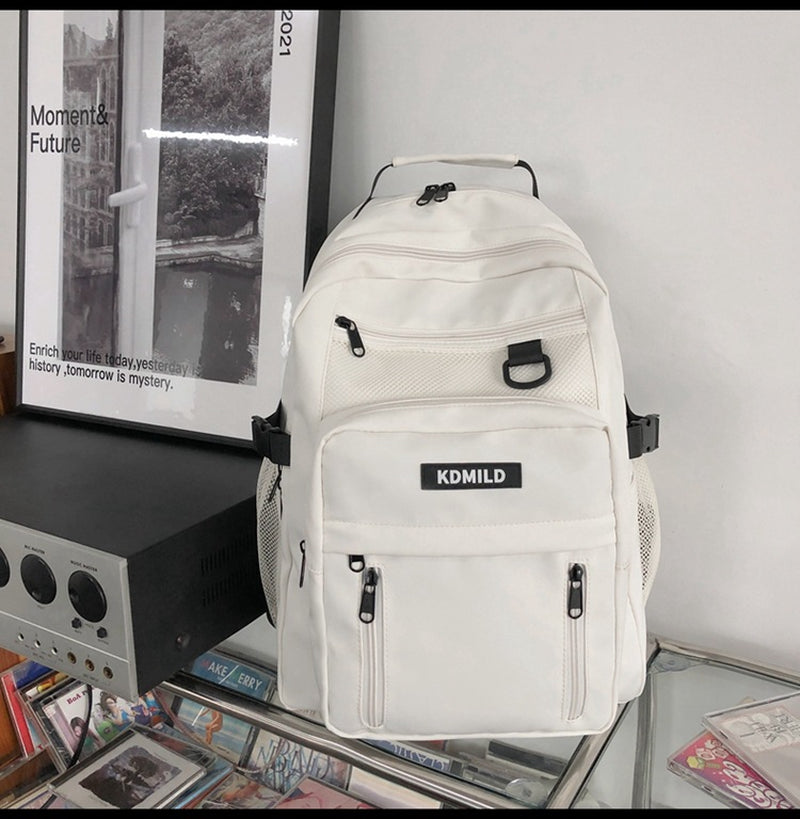 Nylon Backpack for Students School Bag High Capacity Waterproof Zippers Backpack