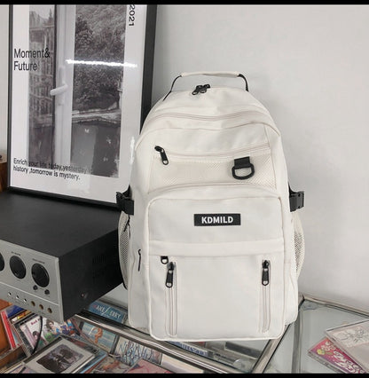 Nylon Backpack for Students School Bag High Capacity Waterproof Zippers Backpack